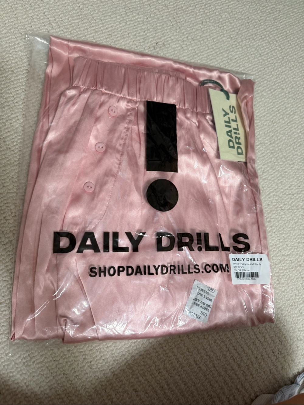 NEW XS/S Daily Drills Pink Satin Girls' Pants